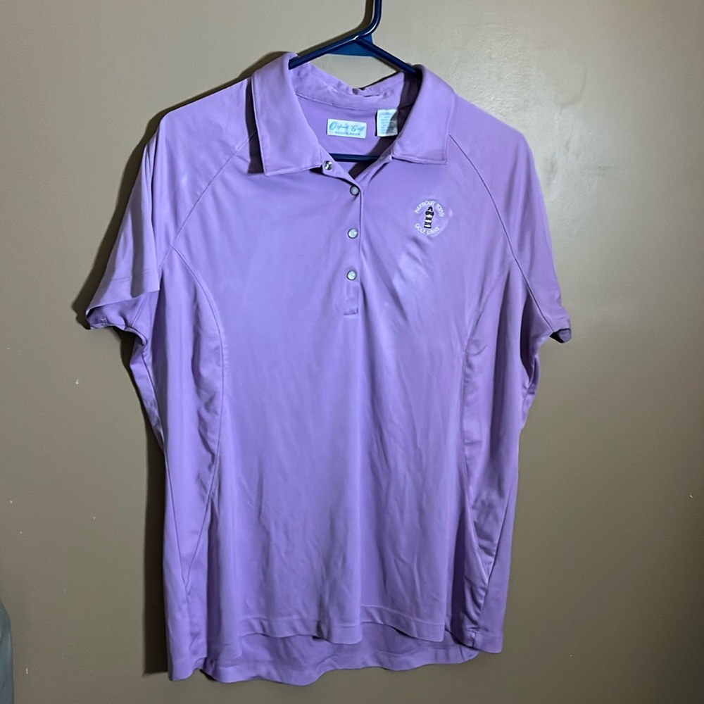 😄Oxford golf polo super dry harbour town golf links crest. B7
